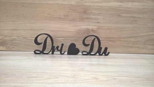 Nome De Mesa Em Mdf - Linha As - Dri Coração Du - 10 Cm