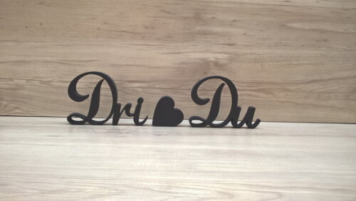 Nome De Mesa Em Mdf - Linha As - Dri Coração Du - 10 Cm