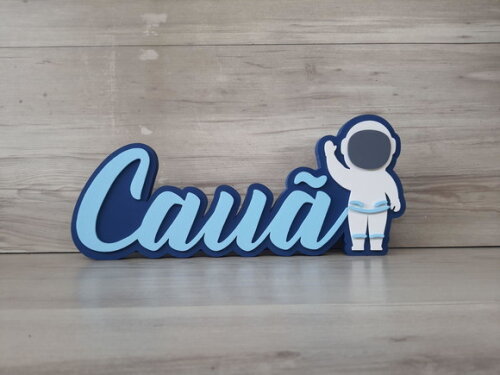 Nome de Mesa em mdf - Linha Astronauta - Cauã 15 cm