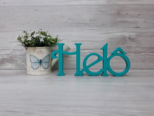 Nome de Mesa em mdf - Linha Ch - Helô 10 cm