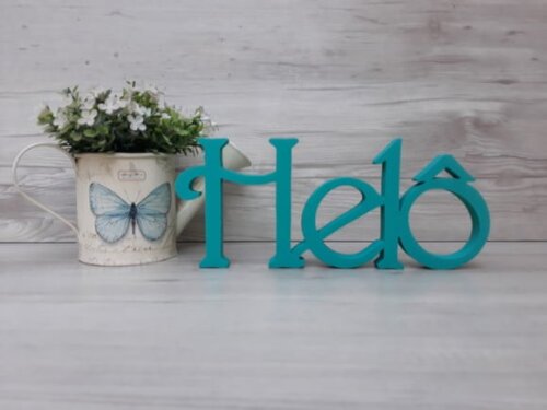 Nome de Mesa em mdf - Linha Ch - Helô 10 cm