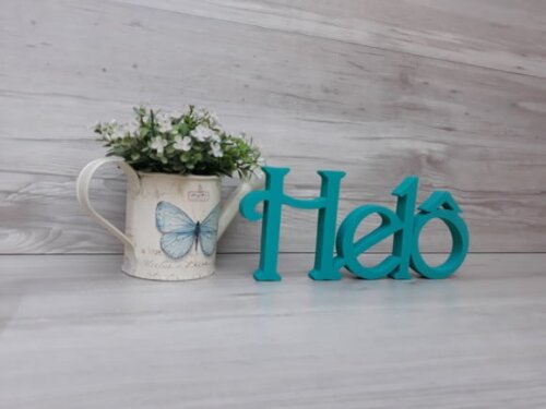 Nome de Mesa em mdf - Linha Ch - Helô 10 cm