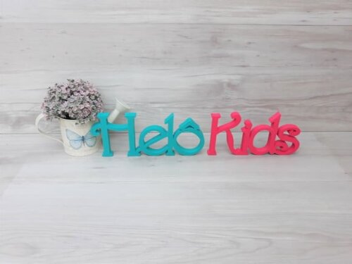 Nome de mesa em MDF - Linha CH - Helô Kids 10 cm