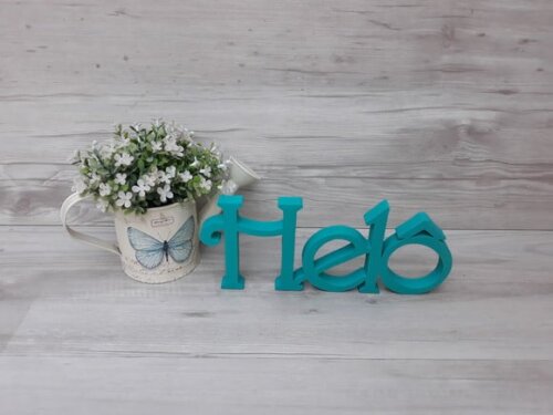 Nome de Mesa em mdf - Linha Ch - Helô 10 cm