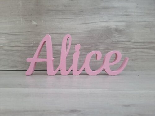 Nome de Mesa em mdf - Linha Ck - Alice 10 cm