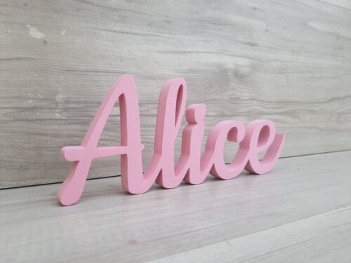 Nome de Mesa em mdf - Linha Ck - Alice 10 cm