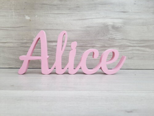 Nome de Mesa em mdf - Linha Ck - Alice 10 cm
