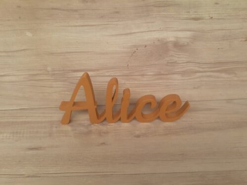 Nome De Mesa Em Mdf - Linha Ck - Alice 10 Cm