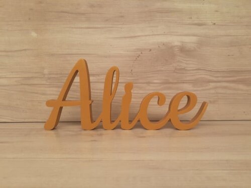 Nome De Mesa Em Mdf - Linha Ck - Alice 10 Cm