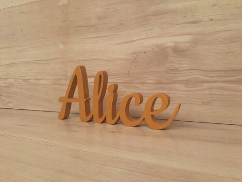 Nome De Mesa Em Mdf - Linha Ck - Alice 10 Cm