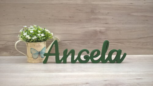 Nome De Mesa Em Mdf - Linha Ck - Angela 10 Cm