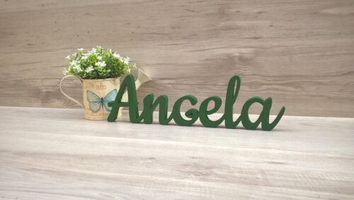 Nome De Mesa Em Mdf - Linha Ck - Angela 10 Cm