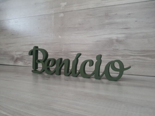 Nome de Mesa em mdf - Linha Ck - Benício 10 cm