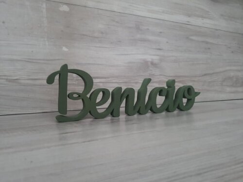 Nome de Mesa em mdf - Linha Ck - Benício 10 cm