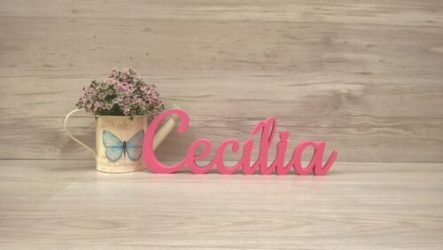 Nome de mesa em MDF - Linha CK - Cecília 10 cm