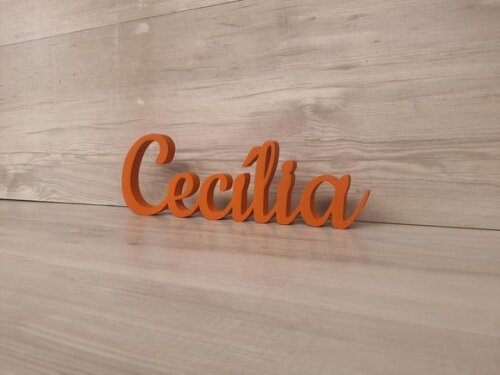 Nome de Mesa em mdf - Linha Ck - Cecília 10 cm
