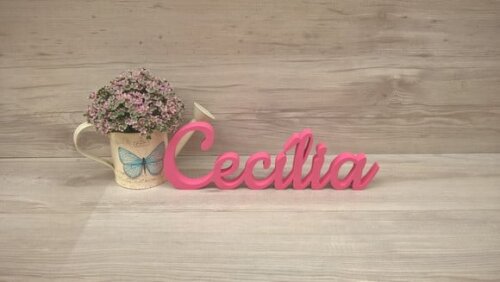 Nome de mesa em MDF - Linha CK - Cecília 10 cm