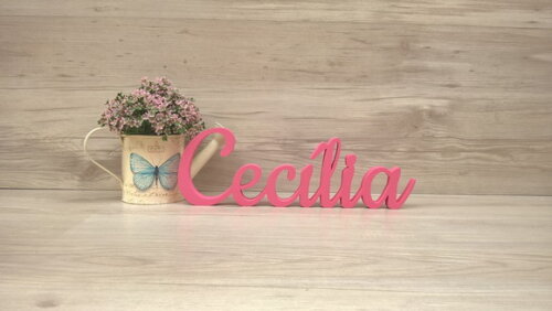 Nome de mesa em MDF - Linha CK - Cecília 10 cm