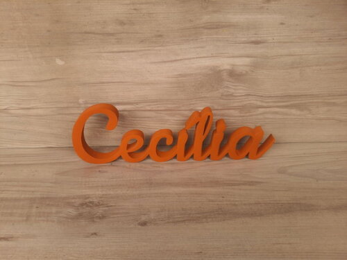Nome de Mesa em mdf - Linha Ck - Cecília 10 cm