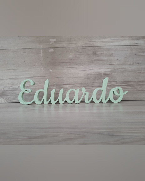 Nome de Mesa em mdf - Linha Ck - Eduardo 10 cm