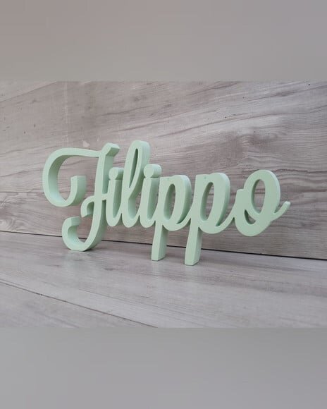 Nome de Mesa em mdf - Linha Ck - Filippo - 13 cm