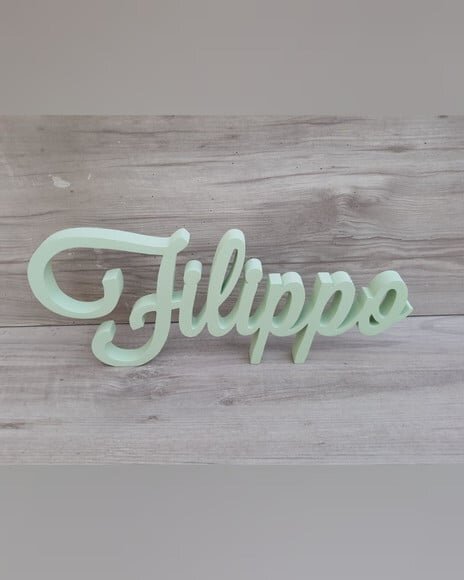 Nome de Mesa em mdf - Linha Ck - Filippo - 13 cm