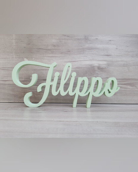 Nome de Mesa em mdf - Linha Ck - Filippo - 13 cm