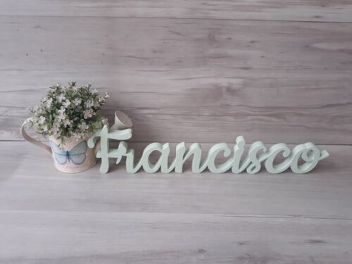 Nome de Mesa em mdf - Linha Ck - Francisco 10 cm