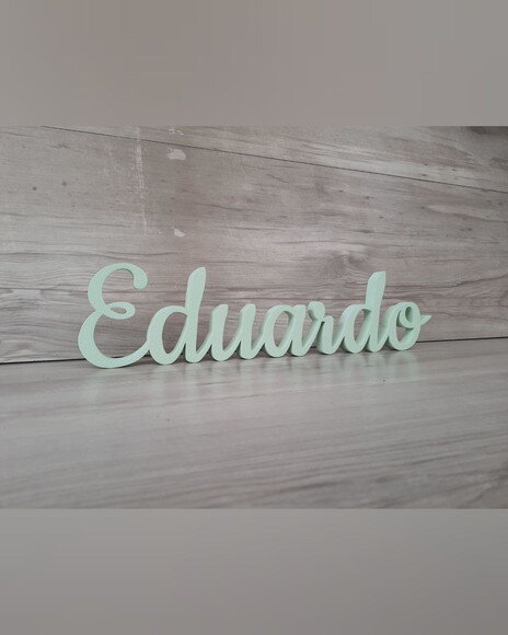 Nome de Mesa em mdf - Linha Ck - Eduardo 10 cm