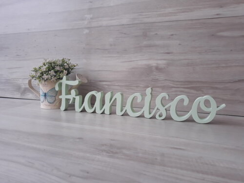 Nome de Mesa em mdf - Linha Ck - Francisco 10 cm