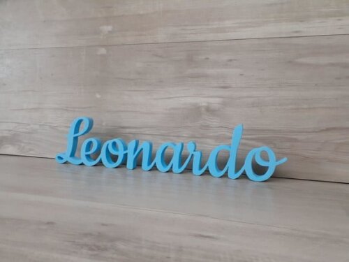 Nome de Mesa em mdf - Linha Ck - Leonardo 10 cm