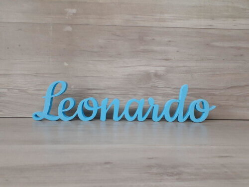 Nome de Mesa em mdf - Linha Ck - Leonardo 10 cm