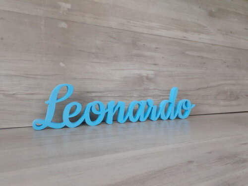Nome de Mesa em mdf - Linha Ck - Leonardo 10 cm