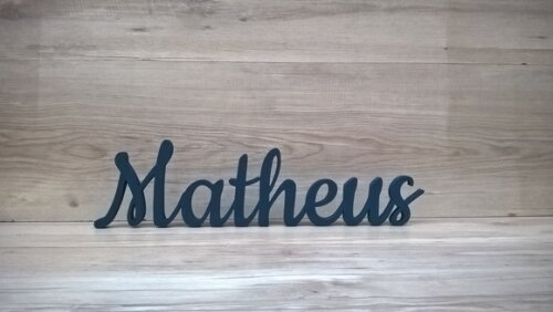 Nome de Mesa em mdf - Linha Ck - Matheus 10 cm