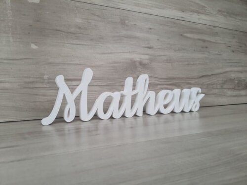 Nome de Mesa em mdf - Linha Ck - Matheus 10 cm