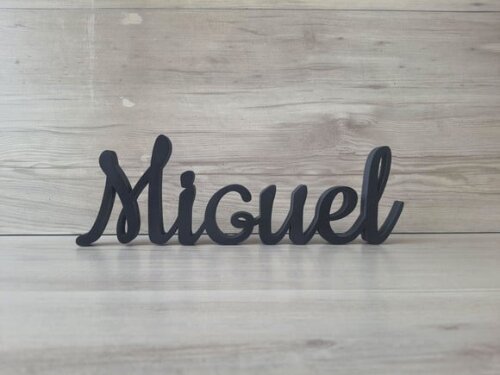 Nome de Mesa em mdf - Linha Ck - Miguel 10 cm