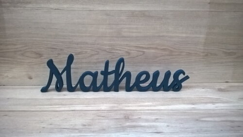 Nome de Mesa em mdf - Linha Ck - Matheus 10 cm