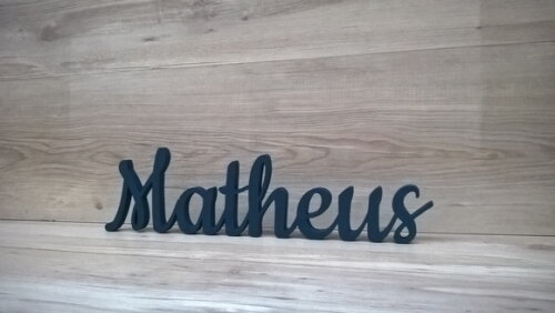 Nome de Mesa em mdf - Linha Ck - Matheus 10 cm