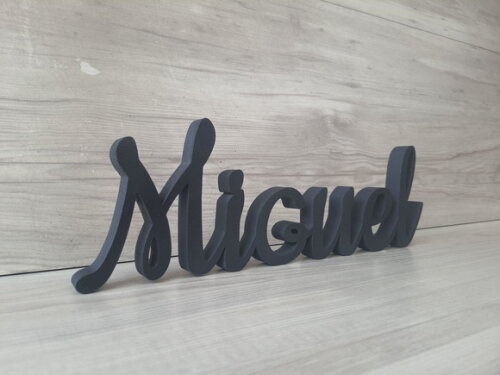 Nome de Mesa em mdf - Linha Ck - Miguel 10 cm