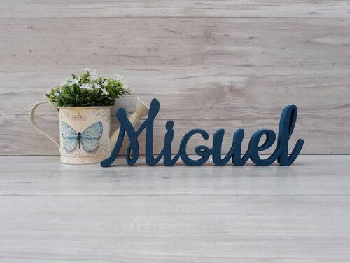 Nome de Mesa em mdf - Linha Ck - Miguel 10 cm