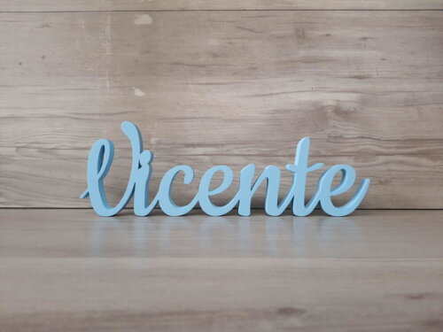 Nome de Mesa em mdf - Linha Ck - Vicente 10 cm