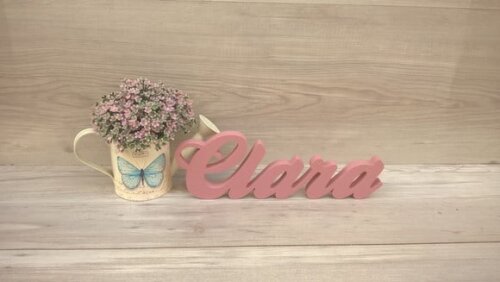 Nome de mesa em MDF - Linha Clássicos - Clara 10 cm