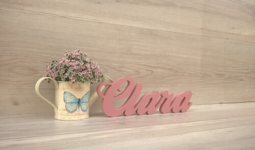 Nome de mesa em MDF - Linha Clássicos - Clara 10 cm