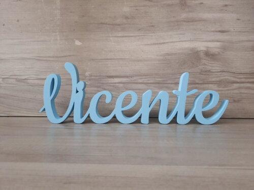 Nome de Mesa em mdf - Linha Ck - Vicente 10 cm
