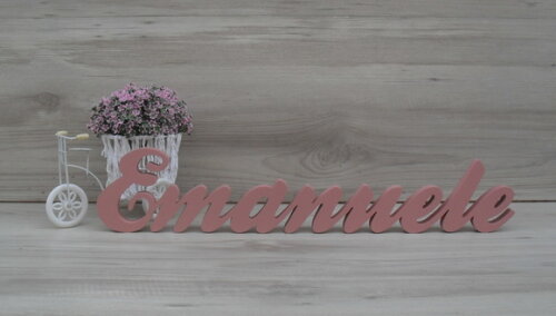 Nome de Mesa em mdf - Linha Clássicos - Emanuele 10 cm