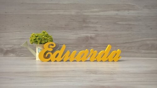 Nome de mesa em MDF - Linha Clássicos - Eduarda 10 cm