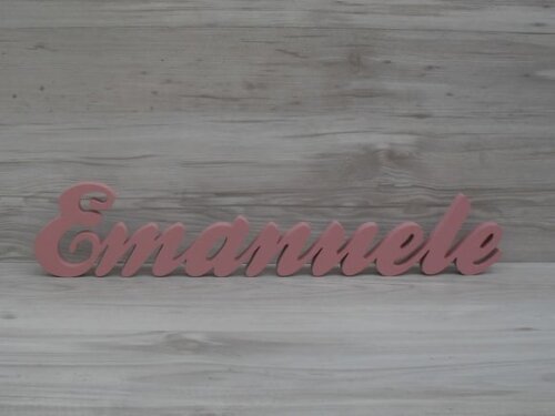 Nome de Mesa em mdf - Linha Clássicos - Emanuele 10 cm