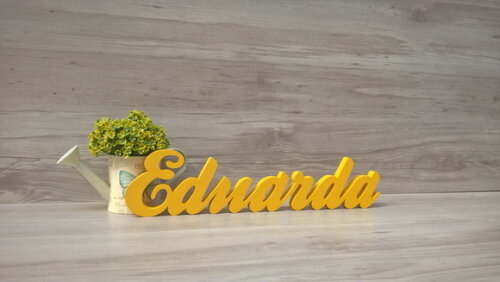 Nome de mesa em MDF - Linha Clássicos - Eduarda 10 cm
