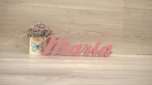 Nome de mesa em MDF - Linha Clássicos - Maria 10 cm
