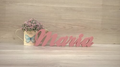 Nome de mesa em MDF - Linha Clássicos - Maria 10 cm